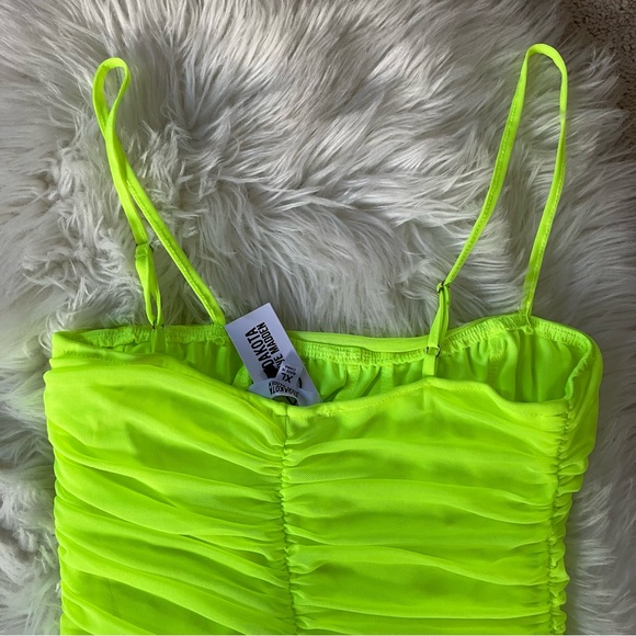 BB DAKOTA BY STEVE MADDEN Neon Green Citron Stay Mesh Dress XL NWT - Picture 13 of 16